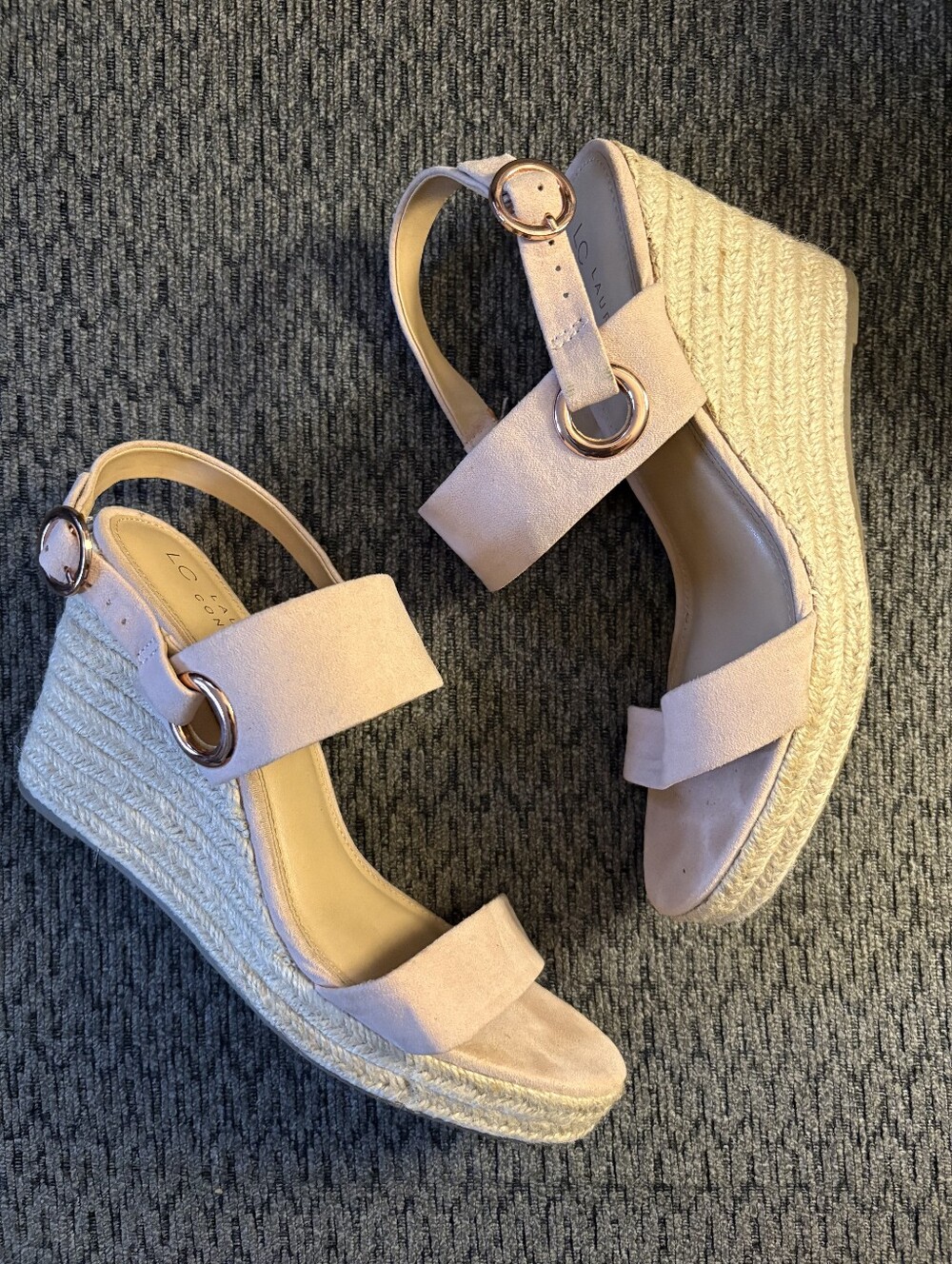 LC Lauren Conrad Women's Wedges in Sherbert Natural Womens Size 9.5.